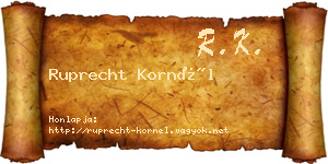 Ruprecht Kornél névjegykártya